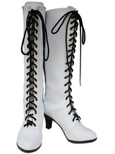 Kuroshitsuji Angela blanc en Faux cuir 3 1/2'' haut talon lacets Cosplay Shoes