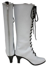Kuroshitsuji Angela blanc en Faux cuir 3 1/2'' haut talon lacets Cosplay Shoes