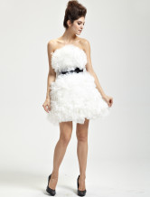 Blanc doux fil étage longueur Masquerade Mini jupe