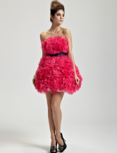 Cute Fuchsia Soft Yarn Masquerade Mini Skirt