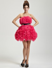 Mous fil étage longueur Masquerade Mini jupe rouge