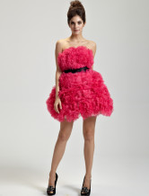Mous fil étage longueur Masquerade Mini jupe rouge