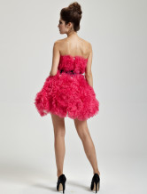 Mous fil étage longueur Masquerade Mini jupe rouge
