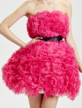 Mous fil étage longueur Masquerade Mini jupe rouge