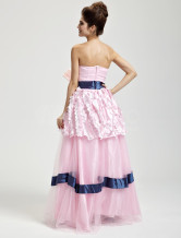 Rose mousseline au plancher longueur Masquerade robes de bal