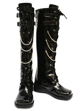 Vocaloid Kagamine Rin Black Faux cuir 2'' haut talon Cosplay Shoes