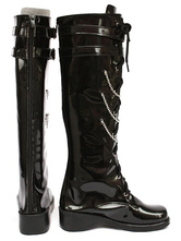 Vocaloid Kagamine Rin Black Faux cuir 2'' haut talon Cosplay Shoes
