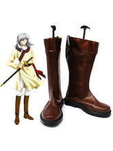 Saiunkoku Monogatari Coffee Faux Leather 1 1/2'' High Heel Zipper Cosplay Shoes