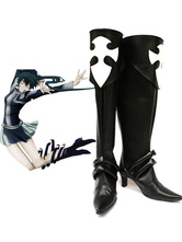 Black D.Gray-man 2 3/4'' Heel Faux Leather Cosplay Shoes 