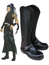 Black Hakuouki 1 3/5'' Heel Faux Leather Cosplay Shoes 