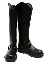 Black Hakuouki 1 3/5'' Heel Faux Leather Cosplay Shoes 