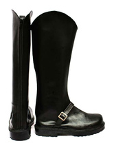 Black Hakuouki 1 3/5'' Heel Faux Leather Cosplay Shoes 