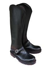 Black Hakuouki 1 3/5'' Heel Faux Leather Cosplay Shoes 