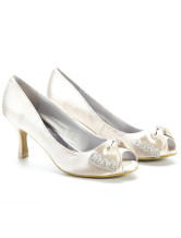 Romantic Champagne Satin Wedding Shoes