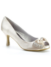 Chaussures de mariage en couleur romantique de champagne en satin 