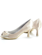 Chaussures de mariage en couleur romantique de champagne en satin 