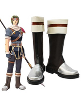 Deep Coffee 1 1/2" Heel Kurz Nardin The Legend of Heroes IV First Chapter Faux Leather Cosplay Shoes