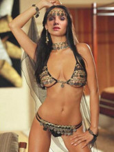Sexy Black Golden Sequin Womens Fantasy Costume