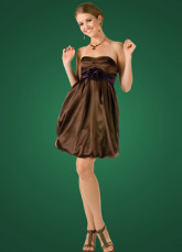 Modern Chocolate Sweetheart Neckline Elastic Satin A-line Womens Homecoming Dress