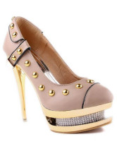 Fashion Apricot 5 1/2'' Heel PU Platform Shoes