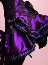 Purple Black Feather Spandex Womens Sexy Corset