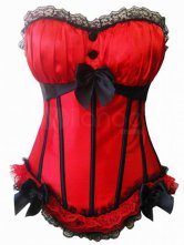 赤黒のアクリル レース装飾女性セクシーなコルセット弓します。