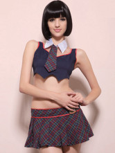 Navy Blue 60% Cotton 40% Polyester Ladies Camisole