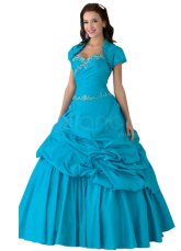 Adorable robe de bal de princesse bleue en taffetas pour bal des finissants