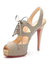 Escarpins-Sandales en kaki moderne à talons hauts en PU