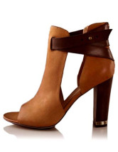 Attractive Light Brown 3 1/5'' High Heel PU Womens Shoes