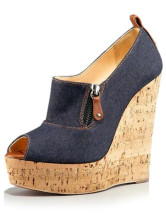 Attractive Blue 4 1/2'' High Heel Womens Wedge Shoes