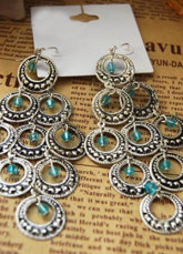 Mode d'argent Peacock 13 cm en alliage Womens Clubwear boucles d'oreilles