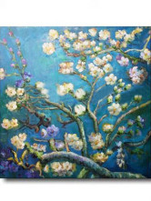 Peinture à l’huile manuelle Branches Amande en fleurs: San Remy,c.1890 peinture à l’huile par Vincent Van Gogh avec Cadre Etiré