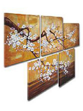 Peinture à L'huile Manuelle sur Canevas Artistique Fleur Prune 