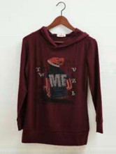 Superbe Bourgogne longues manches laine Womens Hoodie