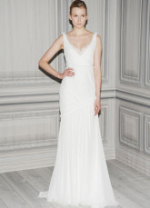 White Chiffon V-Neck Floor Length Womens Spring 2012 Wedding Trends