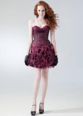 Elegant Mini Burgandy Tulle Sweetheart Womens Homecoming Dress