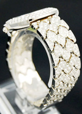 Brillant d'argent blanc Quartz alliage affaire mentale Bracelet imperméable Womens Watch