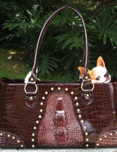 Sacs de transport Pour Chien PU 46*22*25cm  Brun Foncé Chaud 