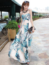 Charme coloré rayonne Viscose sans bretelles Sweetheart Womens Maxi Dress