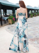 Charme coloré rayonne Viscose sans bretelles Sweetheart Womens Maxi Dress