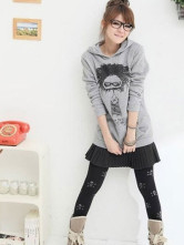 Pull Dames à Motifs  80% Coton 20% Spandex Gris 
