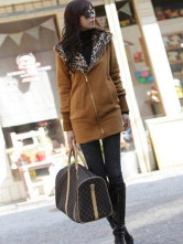 Capuchon Long Dames Zipper  80% Coton 20% Spandex Khaki 