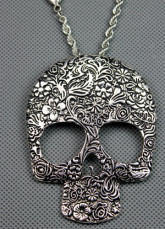 Cool Skull Silver Alloy 88*8*6.2cm Womens Fashion Necklace
