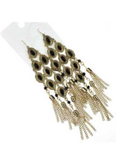 Modern Retro Tassel Golden Alloy 14*3.5cm Womens Fashion Earring