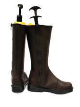 Coffee 1 3/5'' Heel Hakuouki Faux Leather Cosplay Shoes