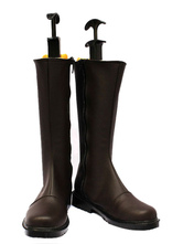 Coffee 1 3/5'' Heel Hakuouki Faux Leather Cosplay Shoes