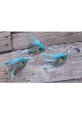 Graceful Blue Peacock Feather Alloy 35cm Womens Hair Extension 