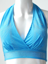 Lumière bleue en coton strass Belly Dance Top