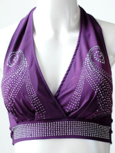 Violet Strass Coton Belly Dance Top
